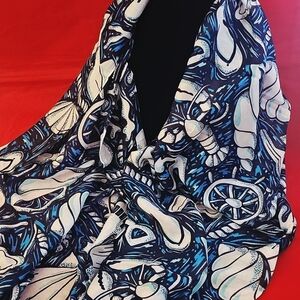 Vera Bradley Navy and White Rayon Scarf In SHORE ENOUGH Head Wrap